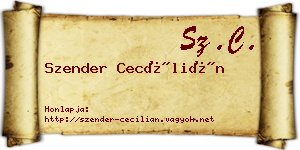 Szender Cecílián névjegykártya